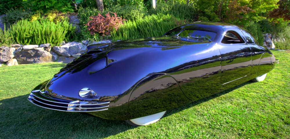 The 1938 Phantom Corsair on display at the Ironstone Ironstone Concours